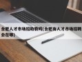 合肥人才市场招助教吗(合肥有人才市场招聘会在哪)